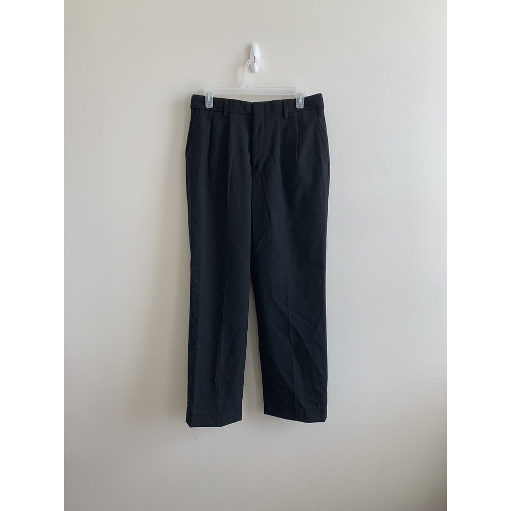 Edwards Pleated Poly Wool Dress Pants, Mens 30x29 - Black NEW!